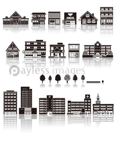 建物アイコン シルエット 商用利用可能な写真素材 イラスト素材ならストックフォトの定額制ペイレスイメージズ