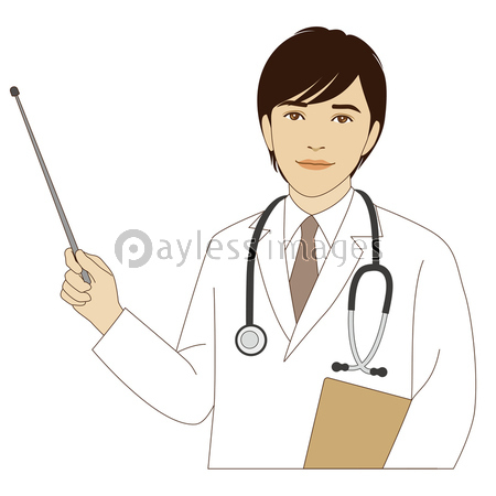 指し棒を持つ白衣の男性医師 ストックフォトの定額制ペイレスイメージズ