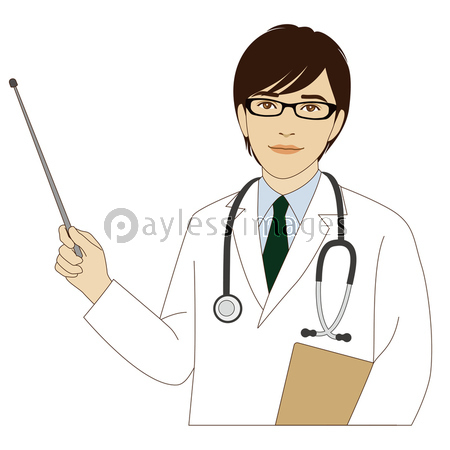 指し棒を持つ白衣の男性医師 商用利用可能な写真素材 イラスト素材ならストックフォトの定額制ペイレスイメージズ
