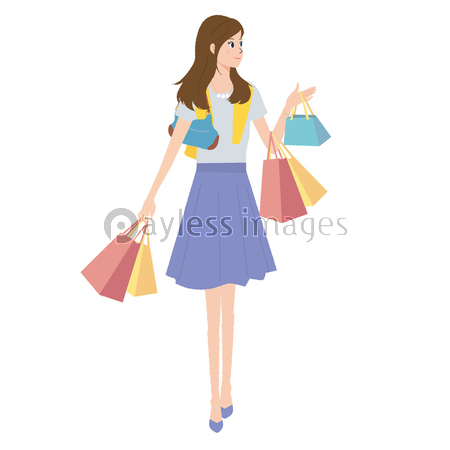 買い物 ショッピング 女性 イラスト 商用利用可能な写真素材 イラスト素材ならストックフォトの定額制ペイレスイメージズ