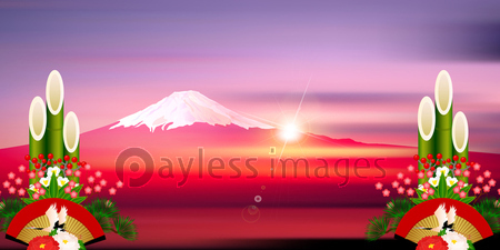富士山 日の出 正月 背景 - 商用利用可能な写真素材・イラスト素材なら