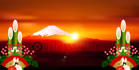 富士山 日の出 正月 背景 - 商用利用可能な写真素材・イラスト素材なら