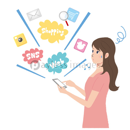 女性 スマホ トラブル 商用利用可能な写真素材 イラスト素材ならストックフォトの定額制ペイレスイメージズ