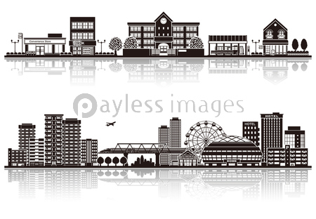 都市 シルエット 商用利用可能な写真素材 イラスト素材ならストックフォトの定額制ペイレスイメージズ