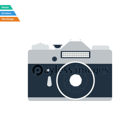 レトロ写真カメラのフラットなデザインのアイコン 商用利用可能な写真素材 イラスト素材ならストックフォトの定額制ペイレスイメージズ