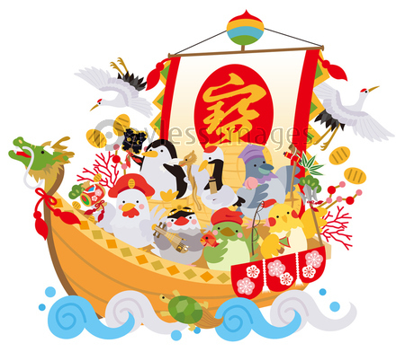 七福神 七福鳥 商用利用可能な写真素材 イラスト素材ならストックフォトの定額制ペイレスイメージズ