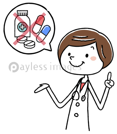 イラスト素材 女医 警告 注意 薬 ストックフォトの定額制ペイレスイメージズ