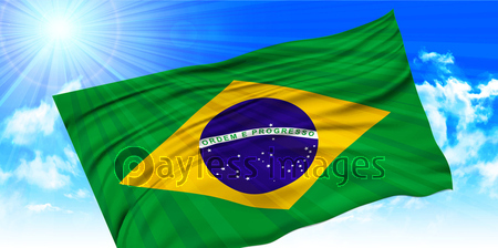 ブラジル 国旗 空 背景の写真 イラスト素材 Xf ペイレスイメージズ