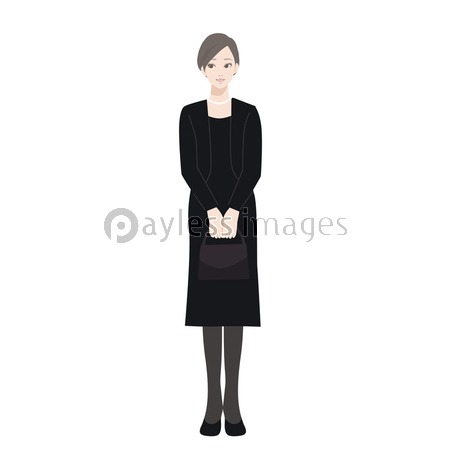 喪服 女性 イラスト ストックフォトの定額制ペイレスイメージズ