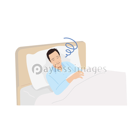 ベッドで寝る男性 商用利用可能な写真素材 イラスト素材ならストックフォトの定額制ペイレスイメージズ