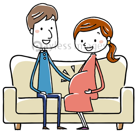 イラスト素材 夫婦 妊娠 出産 商用利用可能な写真素材 イラスト素材ならストックフォトの定額制ペイレスイメージズ