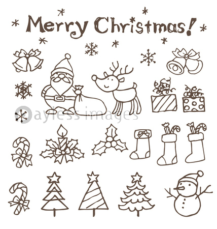 クリスマス イラスト素材 サンタクロース クリスマスツリー トナカイ 雪だるま ストックフォトの定額制ペイレスイメージズ