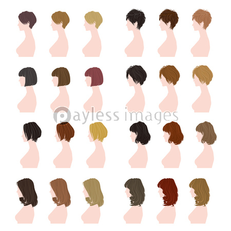 ヘアスタイル 女性 バリエーション 商用利用可能な写真素材 イラスト素材ならストックフォトの定額制ペイレスイメージズ