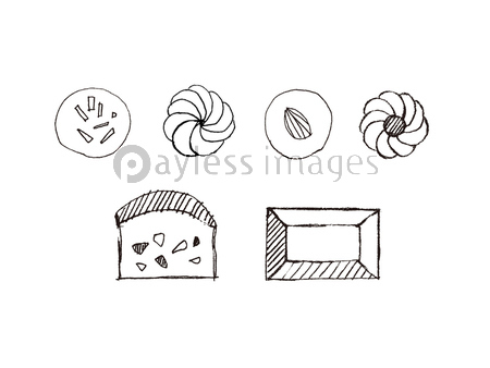 焼き菓子線画イラスト ストックフォトの定額制ペイレスイメージズ