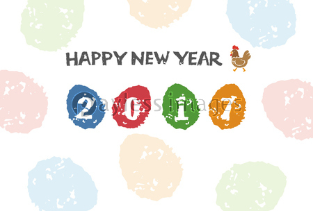 鶏とカラフルな卵の酉年 年賀状イラスト 商用利用可能な写真素材 イラスト素材ならストックフォトの定額制ペイレスイメージズ