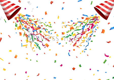 お祝いのクラッカーと飛び出す紙吹雪 商用利用可能な写真素材 イラスト素材ならストックフォトの定額制ペイレスイメージズ