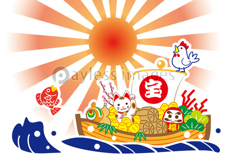 めで鯛 酉年 宝舟 商用利用可能な写真素材 イラスト素材ならストックフォトの定額制ペイレスイメージズ