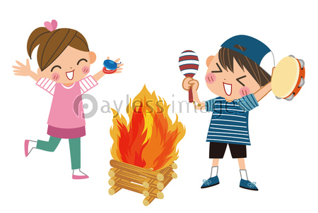 キャンプファイアー - 商用利用可能な写真素材・イラスト素材なら