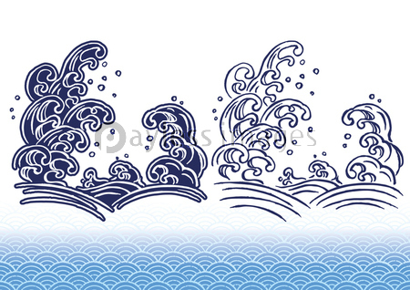 海波 手書き 四 - 商用利用可能な写真素材・イラスト素材ならストック