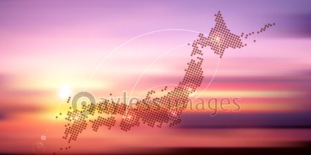 日本 地図 夕日 背景 商用利用可能な写真素材 イラスト素材ならストックフォトの定額制ペイレスイメージズ