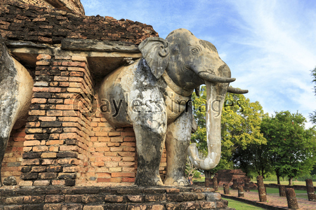 スコータイの遺跡ワット・チャン・ロム