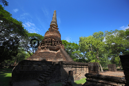 タイ国スコータイ県シーサッチャナライ歴史公園の遺跡ワット・ナーンパヤー