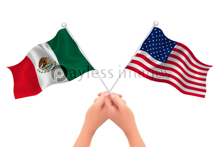 アメリカ メキシコ 国旗 アイコン ストックフォトの定額制ペイレスイメージズ
