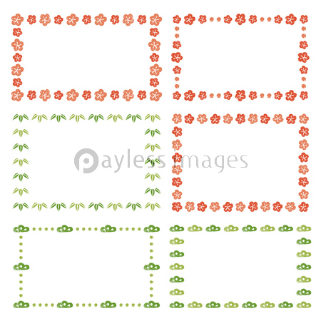 梅 松 竹の飾り枠 商用利用可能な写真素材 イラスト素材ならストックフォトの定額制ペイレスイメージズ