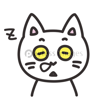猫のキャラクター 表情 寝ている 商用利用可能な写真素材 イラスト素材ならストックフォトの定額制ペイレスイメージズ