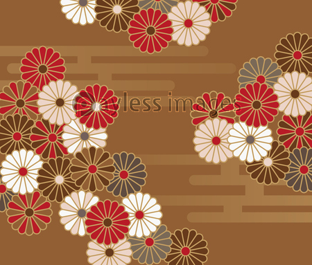 菊の花の和風模様 ストックフォトの定額制ペイレスイメージズ