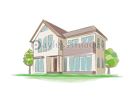 手書き風の家のイラスト 商用利用可能な写真素材 イラスト素材ならストックフォトの定額制ペイレスイメージズ