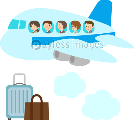 旅客機と笑顔の乗客 商用利用可能な写真素材 イラスト素材ならストックフォトの定額制ペイレスイメージズ