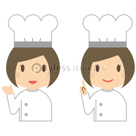 かわいいシェフ コック 料理人 上半身 女性 案内と紹介 商用利用可能な写真素材 イラスト素材ならストックフォトの定額制ペイレスイメージズ