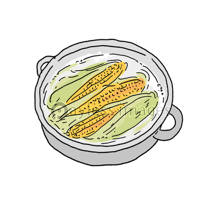 とうもろこし イラスト ストックフォトの定額制ペイレスイメージズ
