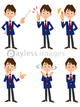 男子学生 高校生 6種類のポーズと表情 商用利用可能な写真素材 イラスト素材ならストックフォトの定額制ペイレスイメージズ