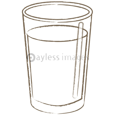 縦長のガラスのコップ 線画 白黒 水 商用利用可能な写真素材 イラスト素材ならストックフォトの定額制ペイレスイメージズ