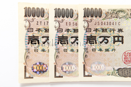 一万円札 3枚 日本円 商用利用可能な写真素材 イラスト素材ならストックフォトの定額制ペイレスイメージズ