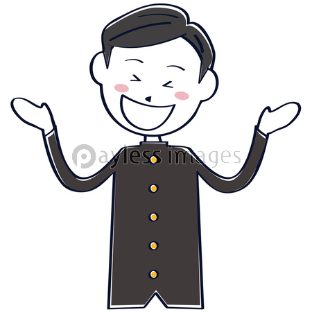 学ランの学生 黒髪 男子 上半身 大笑い 商用利用可能な写真素材 イラスト素材ならストックフォトの定額制ペイレスイメージズ