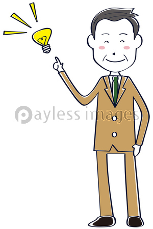 ベージュのスーツのかわいいおじさん ビジネスマン 線画 全身 困る 商用利用可能な写真素材 イラスト素材ならストックフォトの定額制ペイレスイメージズ