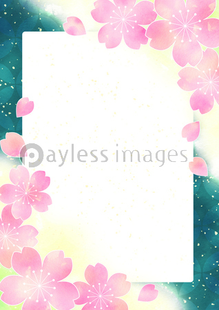 桜フレームタテ 商用利用可能な写真素材 イラスト素材ならストックフォトの定額制ペイレスイメージズ