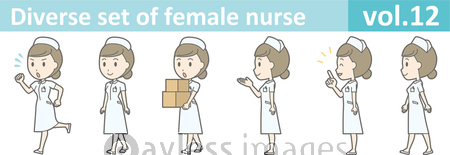 ナース帽をかぶった白衣の看護師のイラストvol 12 商用利用可能な写真素材 イラスト素材ならストックフォトの定額制ペイレスイメージズ