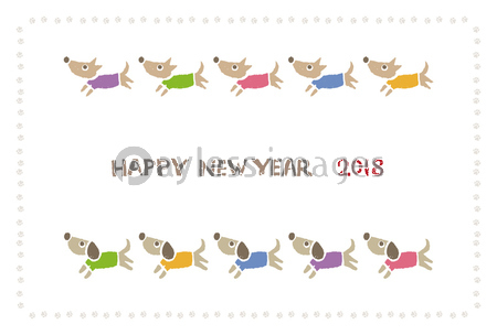 戌年 犬の年賀状イラスト 商用利用可能な写真素材 イラスト素材ならストックフォトの定額制ペイレスイメージズ