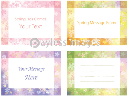 春のメッセージフレーム ４点セット 商用利用可能な写真素材 イラスト素材ならストックフォトの定額制ペイレスイメージズ