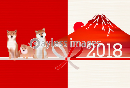 犬 年賀状 富士山 背景 商用利用可能な写真素材 イラスト素材ならストックフォトの定額制ペイレスイメージズ