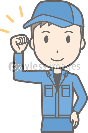 青い作業着を着た整備士の男性のイラスト 商用利用可能な写真素材 イラスト素材ならストックフォトの定額制ペイレスイメージズ