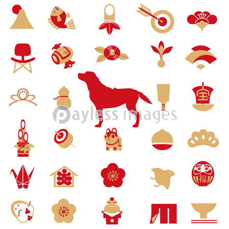 年賀状 縁起物 ストックフォトの定額制ペイレスイメージズ