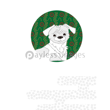 犬のイラスト年賀状素材 ストックフォトの定額制ペイレスイメージズ
