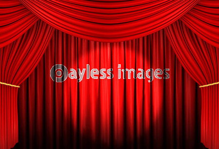 赤カーテン 3dイラスト ストックフォトの定額制ペイレスイメージズ