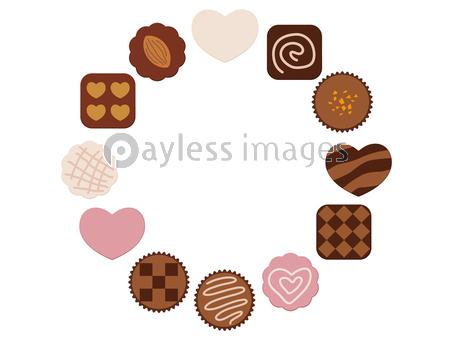 バレンタインデー チョコレートフレーム テキスト無し 商用利用可能な写真素材 イラスト素材ならストックフォトの定額制ペイレスイメージズ