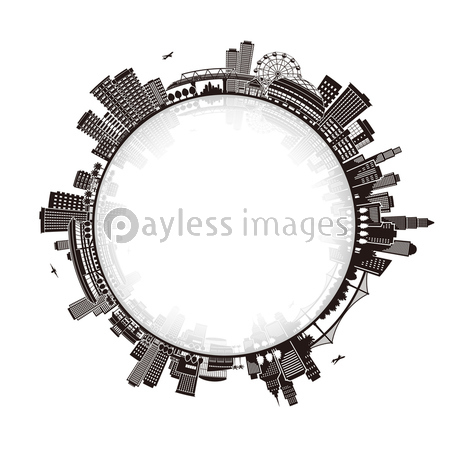 街並みのイラスト 開発 ストックフォトの定額制ペイレスイメージズ